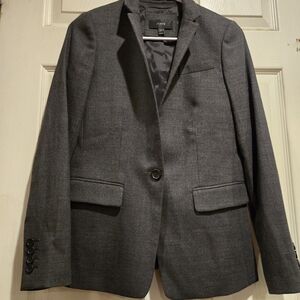 J. Crew Womens Wool Blend Blazer. Grey Size 0. Euc. Lined.